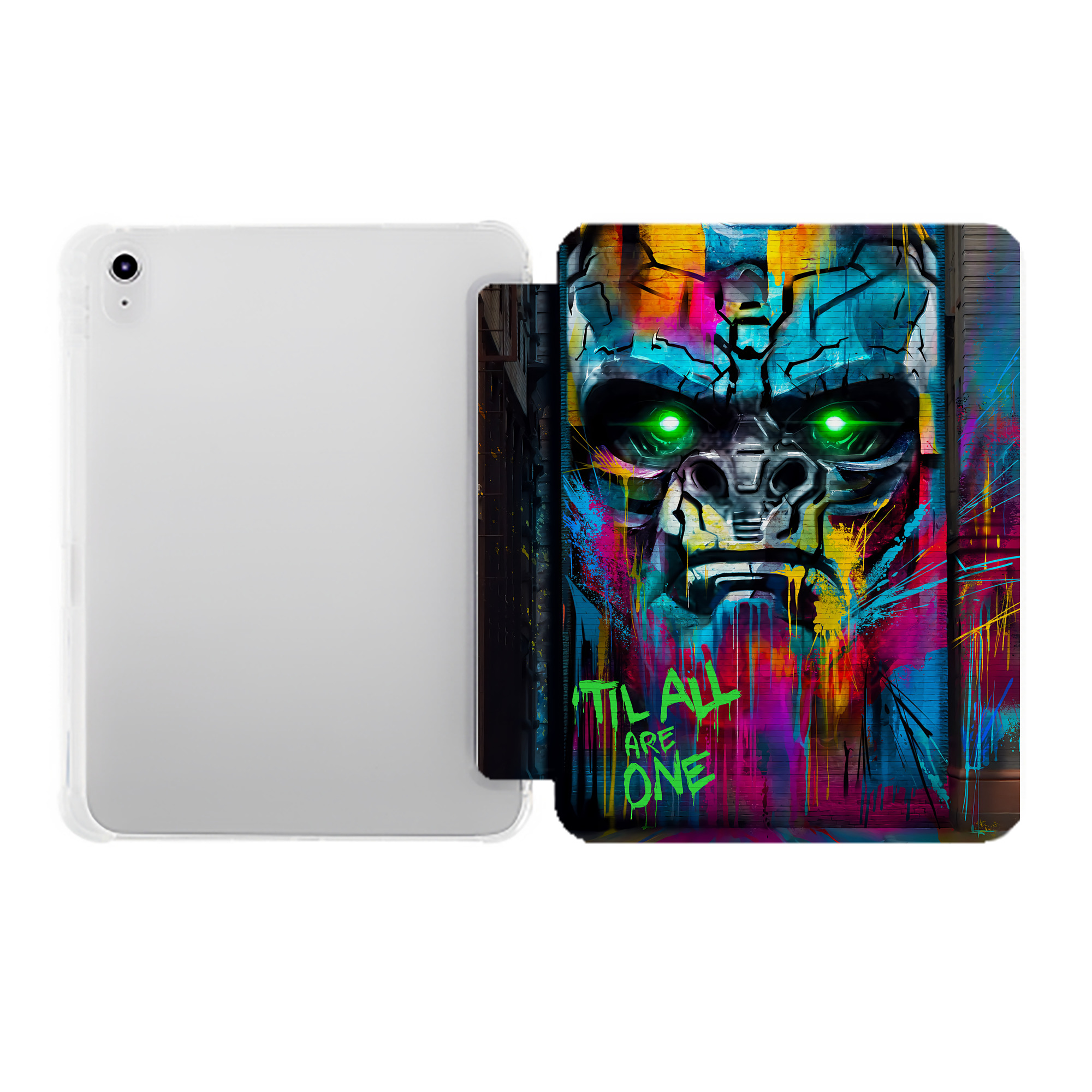 （画像用） Transformers トランスフォーマー IPad ケース ペン収納付き 三つ折りスタンド PUレザー×シリコン 対応機種9.5/10.5/10.9インチ